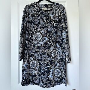 Loft outlet long sleeve dress blue and green size small